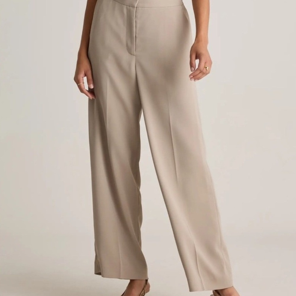 Quince Stretch Crepe Classic Trouser Pants Morel Taupe Size 10 32 Inseam NEW